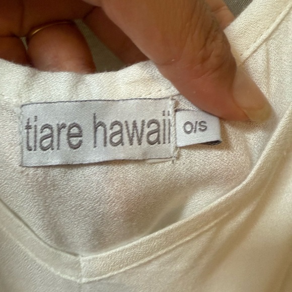 Tiare Hawaii Handmade Cream Coastal Cowgirl Tropical Ruffle White Maxi Dress OS - Picture 4 of 8